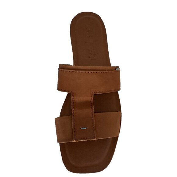 TOMS Seacliff Sandals Tan Veg Leather Ortholite Comfort Foam womans Size 8.5 - Picture 4 of 12